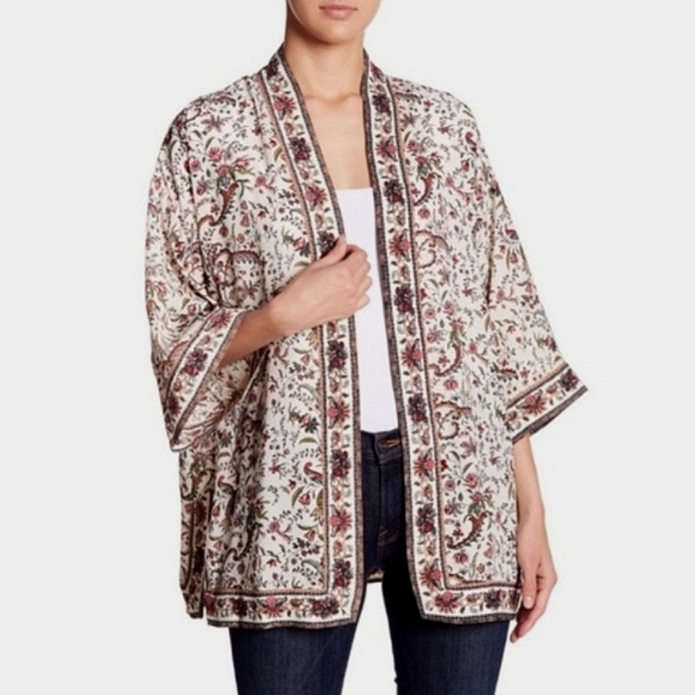 Max Studio floral print open front kimono